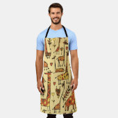 Giraffe Sketch, Spaß Nahtloses Design. Schürze (Getragen)