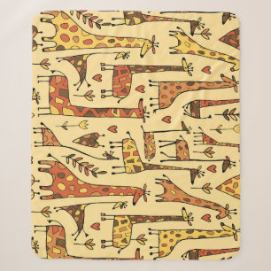 Giraffe Sketch, Spaß Nahtloses Design. Sherpadecke