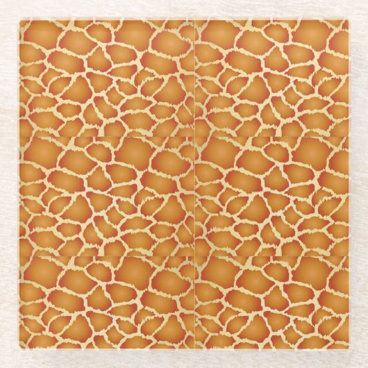 Giraffe Skin Golden Brown Texture Glasuntersetzer (Vorderseite)
