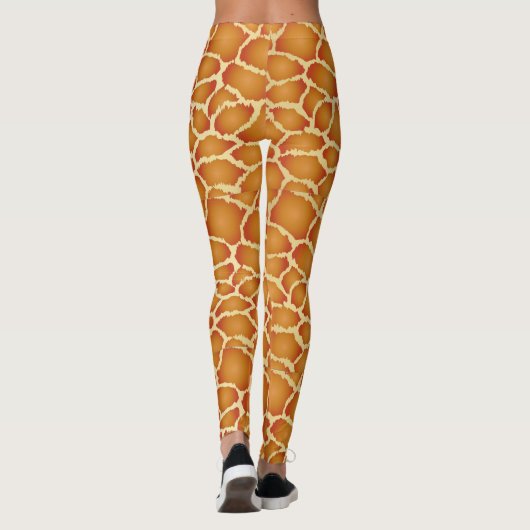 Giraffe Skin Golden Brown Texture Leggings (Rückseite)