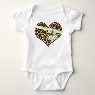 Giraffe Skin Pattern Ribbon Bow Baby Girl Strample Strampler