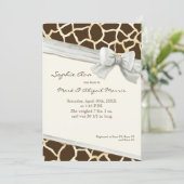 Giraffe Skin Pattern Ribbon n Bow Baby Girl Foto Ankündigung (Stehend Vorderseite)