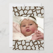 Giraffe Skin Pattern Ribbon n Bow Baby Girl Foto Ankündigung (Rückseite)
