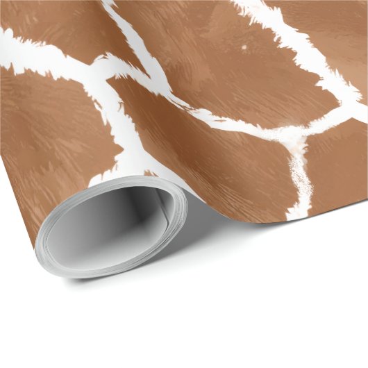 Giraffe Skin Pattern Saddle Brown ID1152 Geschenkpapier (Rolleneckpunkt)