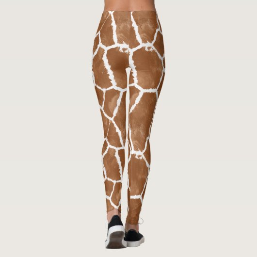 Giraffe Skin Pattern Saddle Brown ID1152 Leggings (Rückseite)