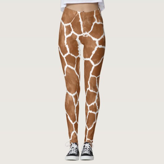 Giraffe Skin Pattern Saddle Brown ID1152 Leggings (Vorderseite)