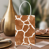 Giraffe Skin Pattern Saddle Brown ID1152 Mittlere Geschenktüte
