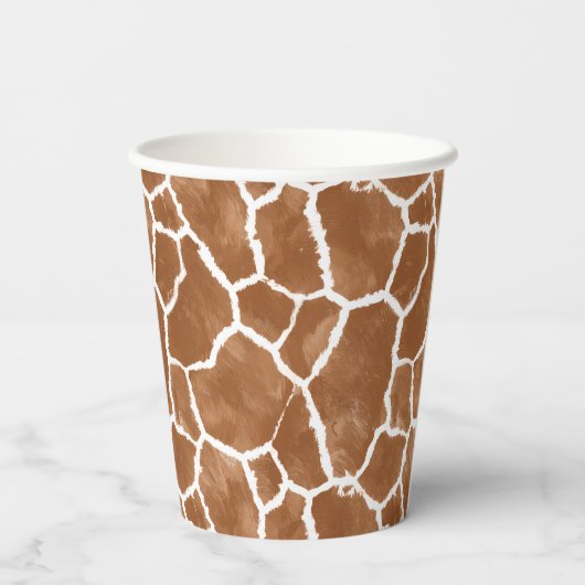 Giraffe Skin Pattern Saddle Brown ID1152 Pappbecher (Rückseite)