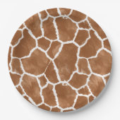 Giraffe Skin Pattern Saddle Brown ID1152 Pappteller (Vorderseite)