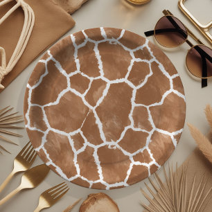 Giraffe Skin Pattern Saddle Brown ID1152 Pappteller
