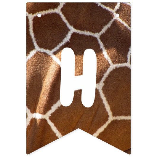 Giraffe & Skin Print Happy Birthday Bunting Flag Wimpelkette (Zweite Fahne)