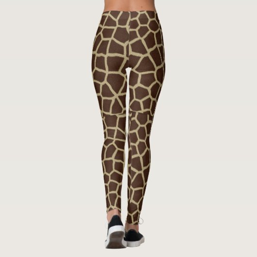 Giraffe Skin Print Texture Brown Hintergrund-6524 Leggings (Rückseite)