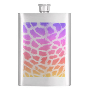 Giraffe Skin Texture Rainbow Color Pattern Flachmann