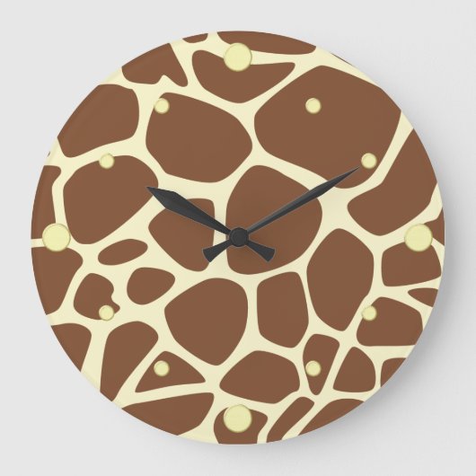 Giraffe Skin Wall Clock Große Wanduhr (Vorderseite)