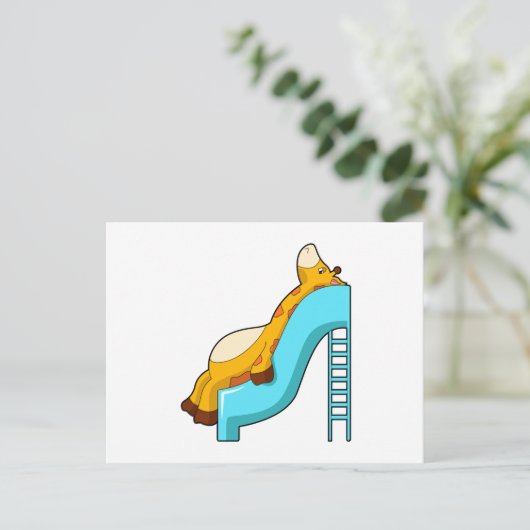 Giraffe Slide Postkarte (Stehend Vorderseite)