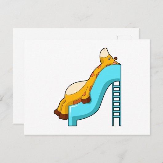 Giraffe Slide Postkarte (Vorne/Hinten)