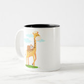 Giraffe Sloth Funny Geschenk für Kinder Zweifarbige Tasse (Vorderseite Links)