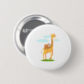 Giraffe Sloth Funny Gift für Kinder Button (Vorne & Hinten)