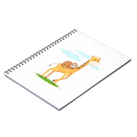 Giraffe Sloth Funny Gift für Kinder Notizblock (Linke Seite)