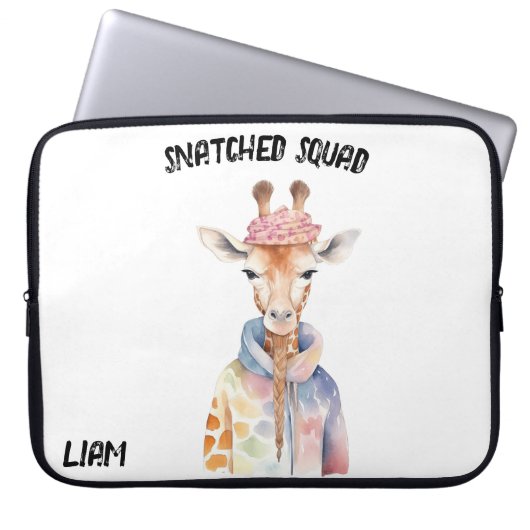 Giraffe "Snatched Squad" Laptopschutzhülle (Vorderseite)