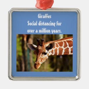 Giraffe Social Distancing Six Fest von Funnycomb Ornament Aus Metall