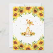 Giraffe Sonnenblume Blumen-Baby-Dusche von Mail Gi Einladung (Rückseite)
