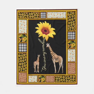 Giraffe Sonnenblume Sie sind mein Sonnenschein Fleecedecke