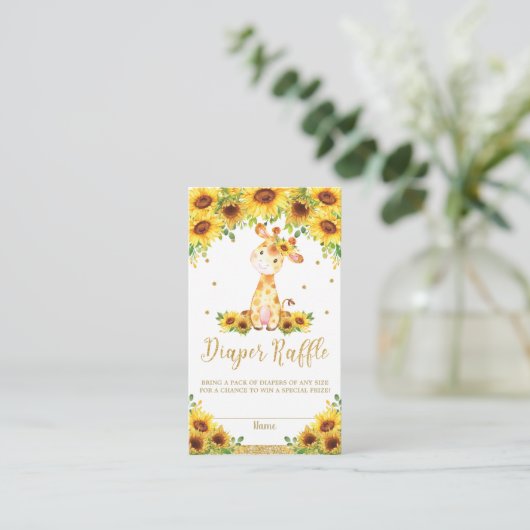 Giraffe Sonnenblumendusche Windelwascher Begleitkarte (Stehend Vorderseite)