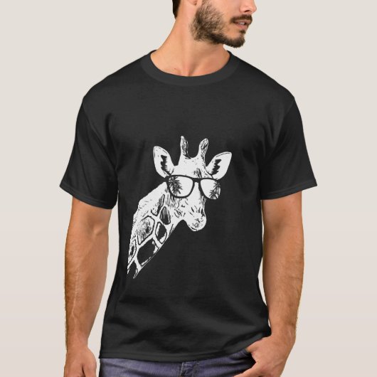 Giraffe Sonnenbrille Giraffe Liebe Ferientier fa T-Shirt (Vorderseite)