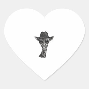 Giraffe-Sonnenbrille Herz-Aufkleber