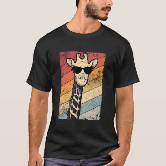 Giraffe-Sonnenbrille Tier T-Shirt (Vorderseite)