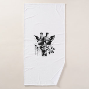 Giraffe & Sonnenbrille Vintag Urban Safari Animal Badehandtuch