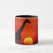 Giraffe Sonnenuntergang Tasse (Zentrum)