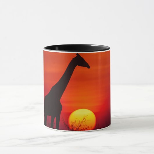 Giraffe Sonnenuntergang Tasse (Zentrum)