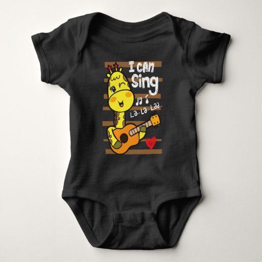 Giraffe spielt  baby strampler (Vorderseite)