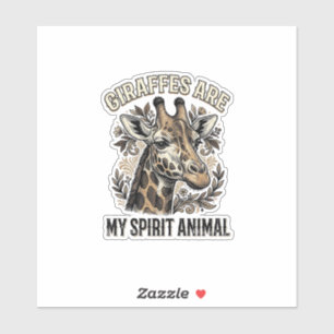 Giraffe Spirit Animal Vintage Gravur T-Shirt Desi Aufkleber