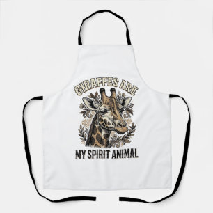 Giraffe Spirit Animal Vintage Gravur T-Shirt Desi Schürze