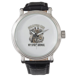 Giraffe Spirit Tier Vintage Gravur T-Shirt Desi Armbanduhr