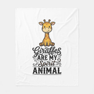 Giraffe Spirit Tier Vintage Gravur T-Shirt Desi Fleecedecke