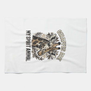 Giraffe Spirit Tier Vintage Gravur T-Shirt Desi Geschirrtuch
