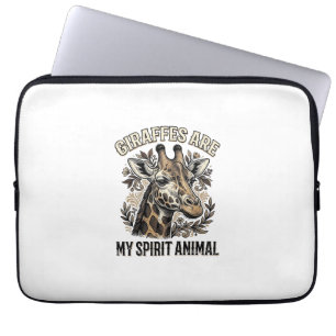 Giraffe Spirit Tier Vintage Gravur T-Shirt Desi Laptopschutzhülle