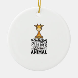 Giraffe-Spirit-Tier Vintage-Stich-Shirt-Desi Keramik Ornament