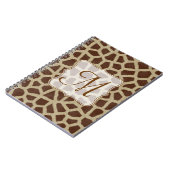 Giraffe Spot Animal Monogram, erstes Note Book Notizblock (Linke Seite)