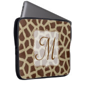 Giraffe Spot Animal Print Monogram 15" Laptop Case (Vorne Rechts)