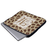 Giraffe Spot Animal Print Monogram 15" Laptop Case (Vorne Knopf)