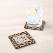 Giraffe Spot Animal Print Monogram Drink Untersetz Untersetzer (Rechte Seite)