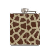 Giraffe Spot Animal Print Monogram Whiskey Flask Flachmann (Rückseite)