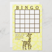 Giraffe Spots Gelbe Bingokarte (Vorne/Hinten)