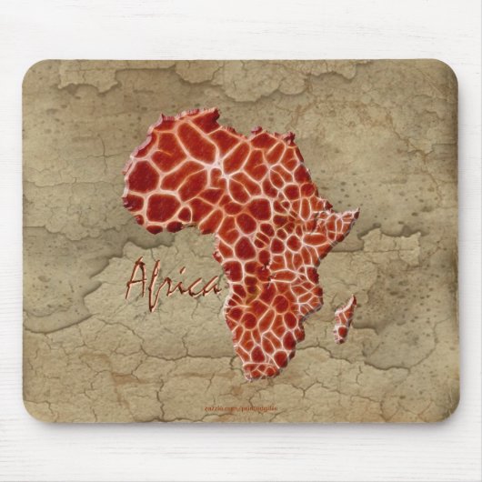 Giraffe Spots Karte AFRICA Wildlife Mousepad (Vorne)