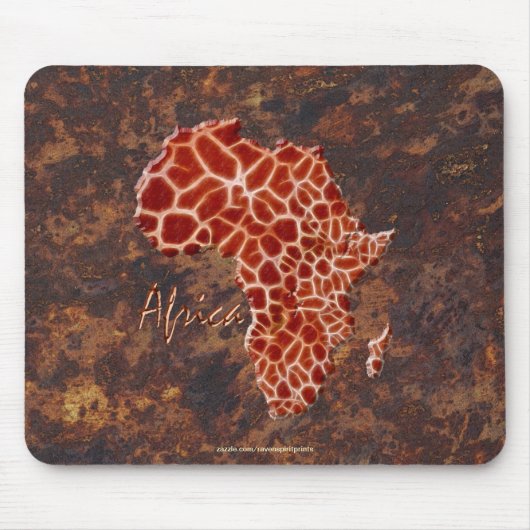 Giraffe Spots Karte AFRICA Wildlife Mousepad (Vorne)